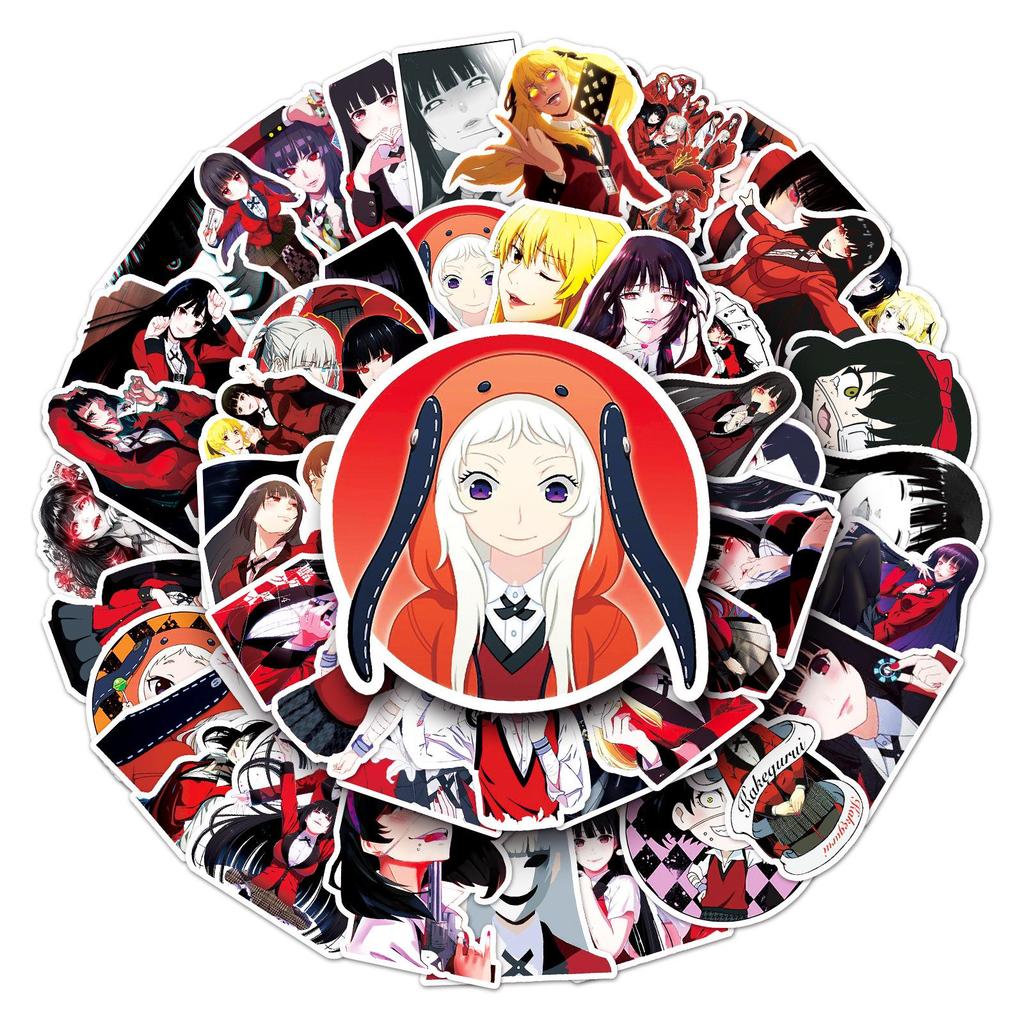 50 Anime Kakegurui Stickers - DIY, Waterproof for Laptop, Car, Phone, Refrigerator