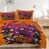 3pcs Happy Halloween Mickey and Friends Quilt Cover Set - Soft and Cozy Bedroom, Guest Room and Dorm Decorative Bedding 3-Piece Set 1 Quilt Cover