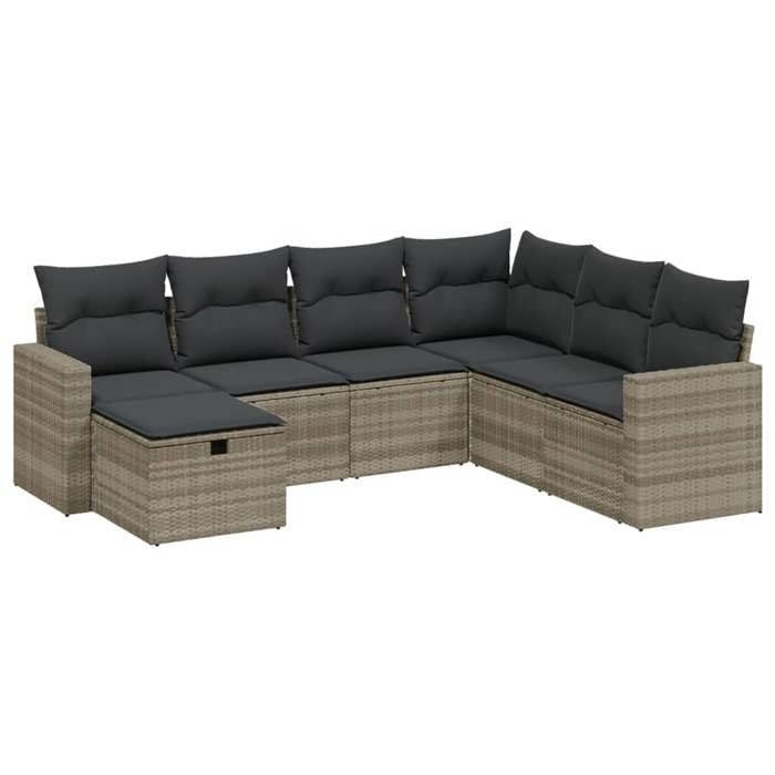 VidaXL Garden Lounge Set with Cushions 7 Pcs, Patio Sofas, Patio Furniture Set, Outdoor Furniture, Grey 3263528