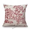 Französischer Toile De Jouy Delfter blauer Flamingo-Vogel-Tiger-Königshof-Muster, eleganter dekorativer Sofa-Kissenbezug, Kissenbezug