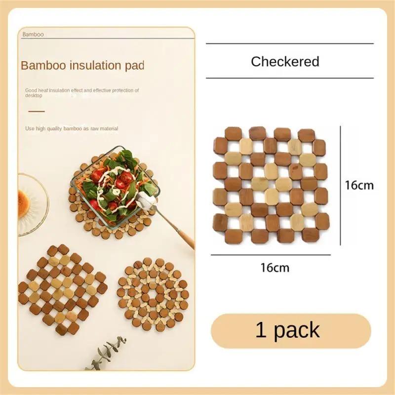 3PCS Bamboo Coaster Heat Insulation Pad Dining Plate Table Mat Hollow Bowl Mat Table Decoration Kitchen Accessories