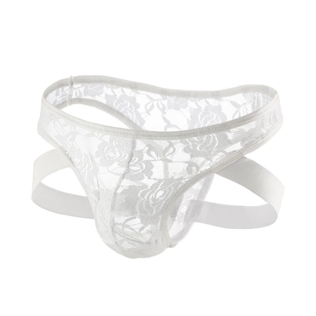 Lace Man Underwear Sexy Men's Panties Thong Lingerie Leg Jock Strap Thongs Tanga Hombre T-back Plus Size Underpants