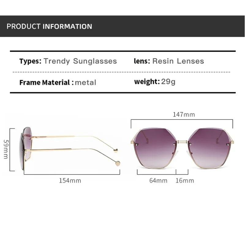 Brand Design Fashion New Polygonal Metal Sunglasses Retro Ladies Glasses Classic Trend Luxury Driving Travel Eyewear
