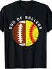 Dad of Ballers Funny Football Softball Dad T-Shirt Plus Size Retro Casual Round Neck Printed T-Shirt Unisex