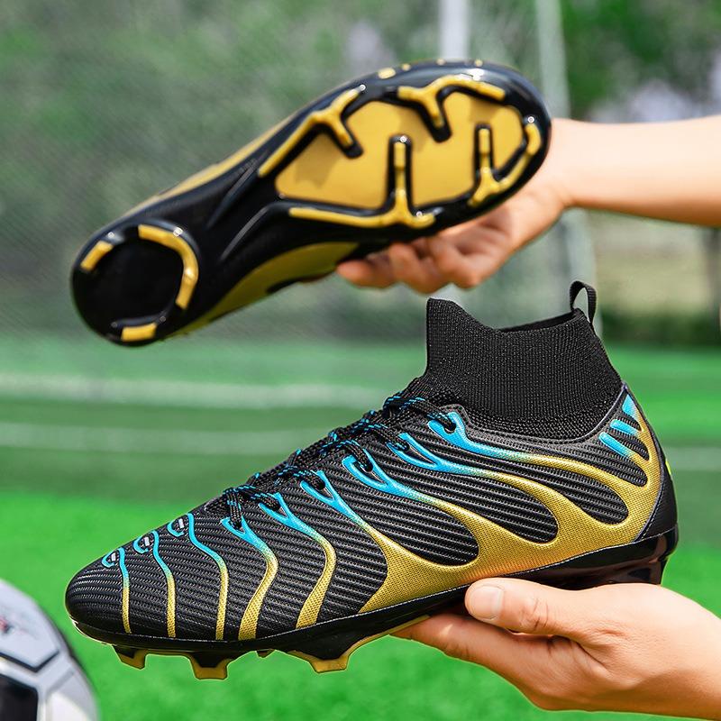 New adult high-top football training spikes men's youth long-nail broken-nail artificial grass sneakers