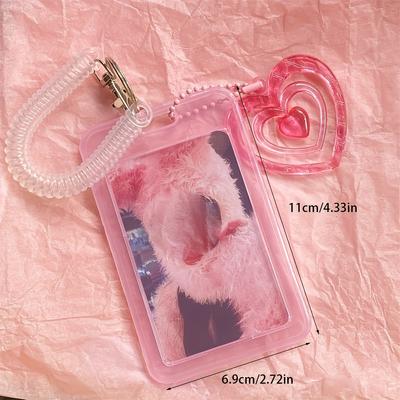 3 Inch Idol Star Small Card Sleeve Durable Transparent Vertical Holder for Student Bus Card Storage