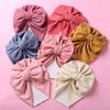 New Solid Color Baby Turban Cap Big Bow Infant Sweet Hat Newborn Elastic Bandana Headband Headscarf Beanie Kids Hair Accessories