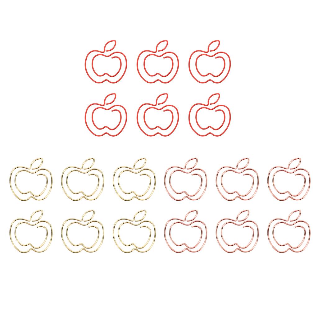 100pcs Fruit Paper Clips Cute Bookmark Pare Clips Portable Funny Small Paper Clips with Transparent 