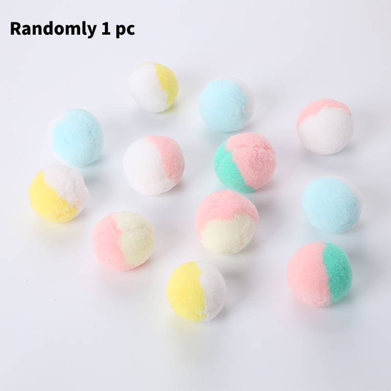 

Toy Plush Cat Ball With Christmas Colors For Entertainment Pets Play Toy Balls StyleB