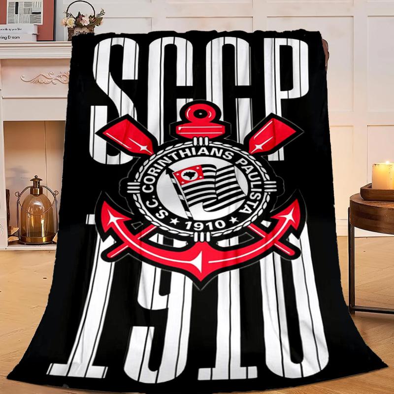 1PC Football Club Emblem Flannel Blanket Gift, Suitable for Both Men And Women, Soft Ideal for Beds And Sofa, Birthday Or Christmas Gift