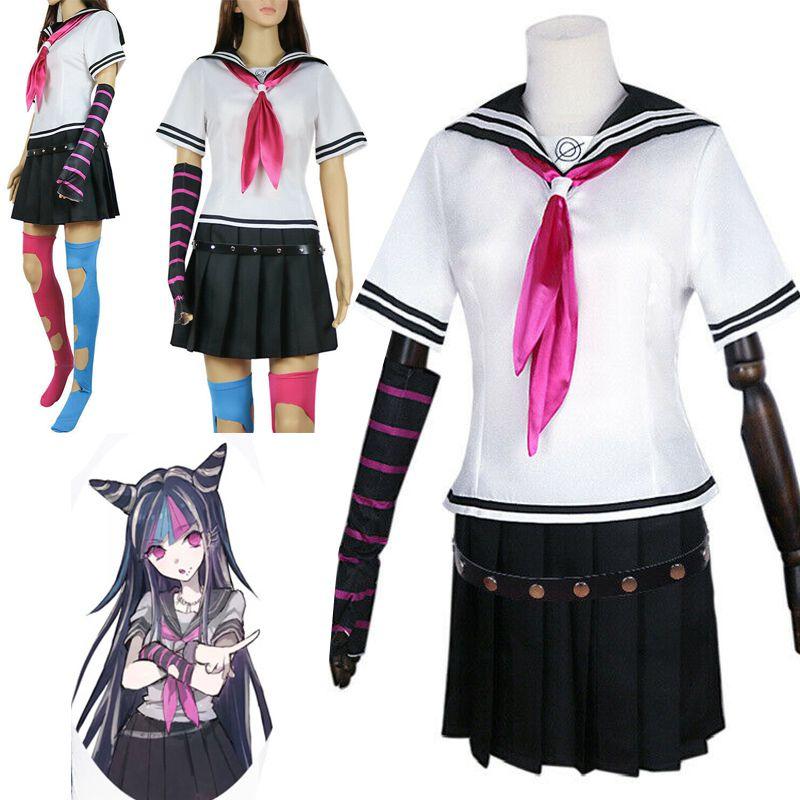 Ronpa Danganronpa Dangan Ibuki Mioda Cosplay Costume Uniform Wig Skirt Set Dress