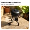 Miniature Barbecue Grill with Openable Lid Decorative Dollhouse