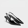 Sharp Pointed Thin Heel Super High Heels Sandals Women Summer New Black Patent Leather Sexy French Toe Cap Oversized Sandals