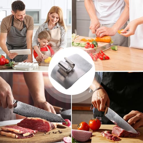 Stainless Steel Finger Guard - Finger Guard for Cutting Food, Finger Protection for Chopping, Slicing, Dicing, Finger Guard, Ring Type, Perfect for Ch