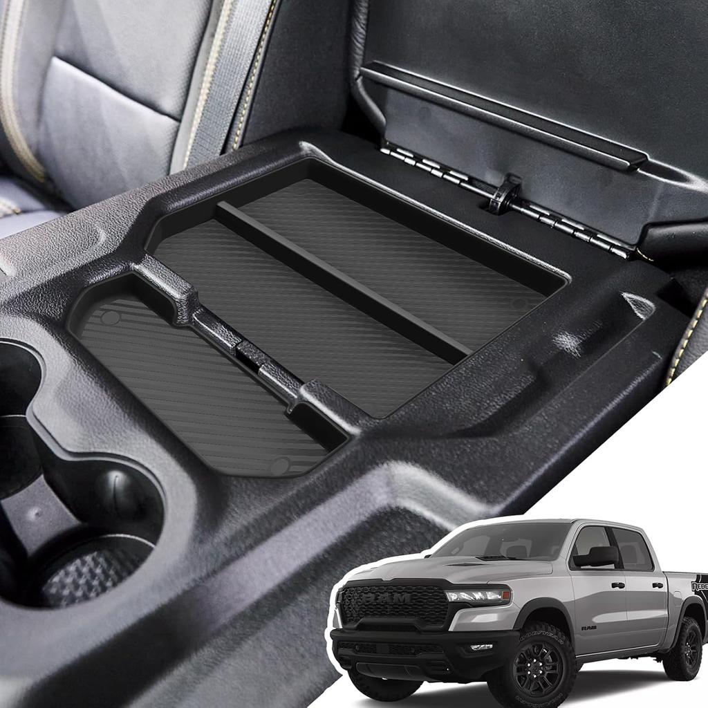 Center Console Organizer for 5th Gen 2026 2025- Ram 1500 2500 3500(Full Console w/Bucket Seats Only), ABS Storage Box, Middle Console Tray Organizer,