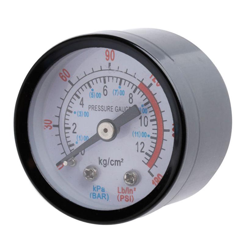 Bar Air Pressure Gauge Thread 1/8 BSP Thread 0-180 PSI 0-12 Manometer Double Scale For Air Compressor Pneumatic Hydraulic Fluid