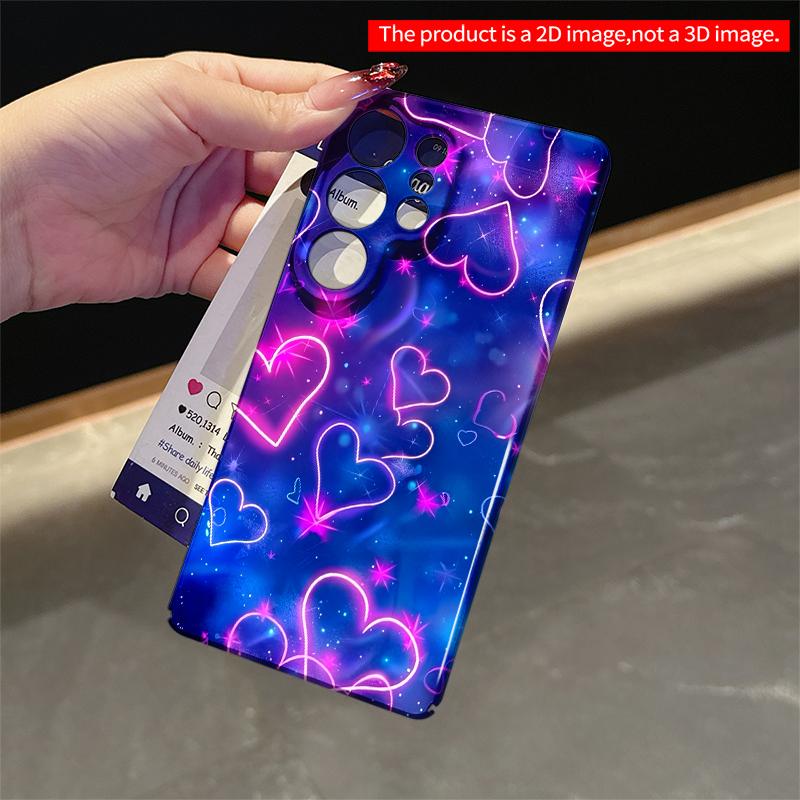2DFlat Samsung phone case Neon Hearts Galaxy Phone Case Applicable to Galaxy S22 S23 S24 S25ULTRA S26 A12 A13 A14 A15 A16