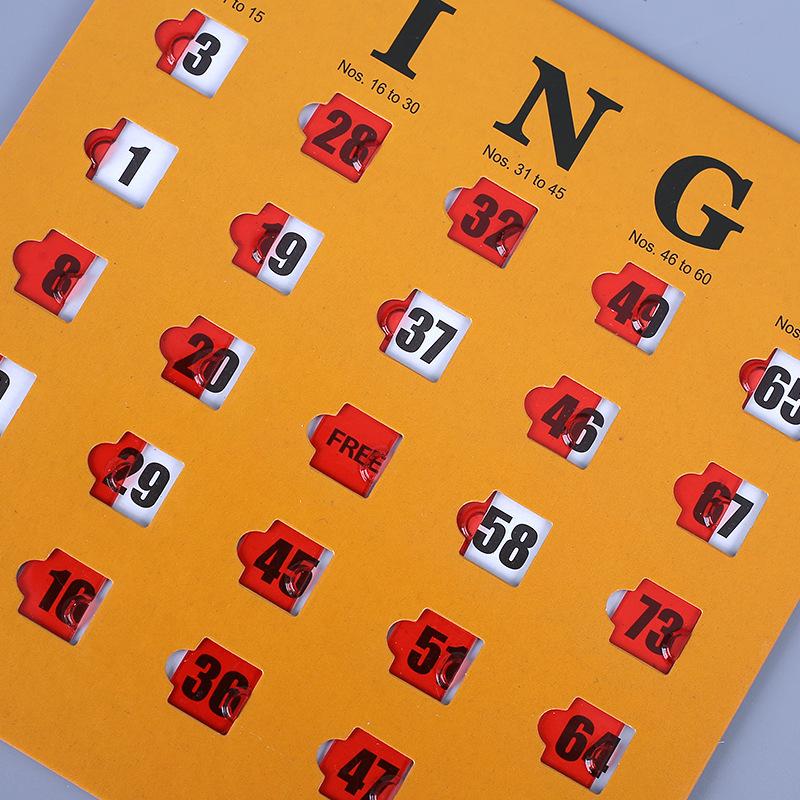 5Pcs Bingo Game Card Easy-Read With Sliding Windows Reusable Logical Thinking Ability Game Bingo Board Game Party Gift