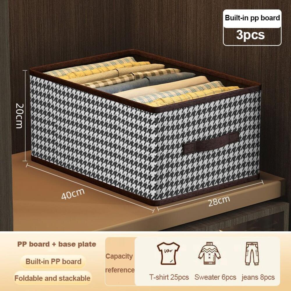 1/3PCS Fabric Clothes Storage Box, Foldable Wardrobe Organizer Storage Basket, For Home Clothes Storage, Home Supplies