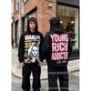 Unisex Oversized Hoodie Cotton Sweatshirt Streetwear Winter 400g Heavyweight Pullover With Front Pocket