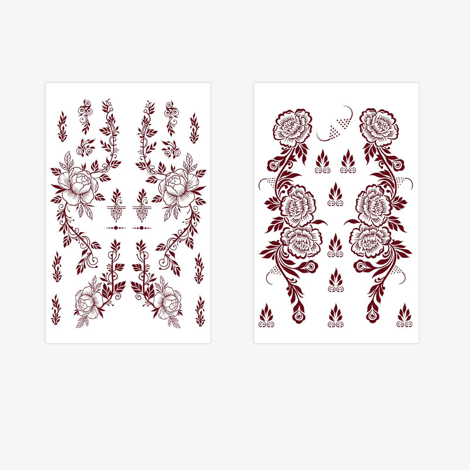 

Hand-Painted Rose Tattoo Sticker, Waterproof And Long-Lasting, Back Of Hand, Exotic Atmosphere 12*19