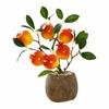 Multicolor Artificial Fruits Bonsai Pomegranate Lemon Orange Grey Flowerpot Fruit Tree Potted Green Leaves Waterproof