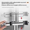 Round Pipe Shower Head Holder Rotatable Adjustable Bathroom Slide Bar Shelf Replacement Riser Rail Bracket