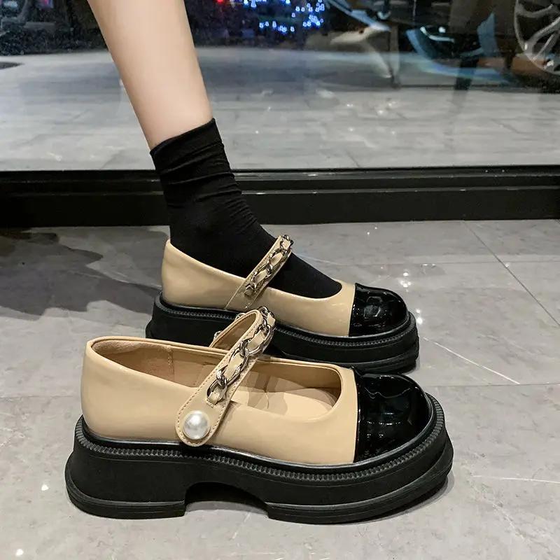 Fashion Platform Woman Pumps High Heels Japanese Style Lolita Shoes for Women Mary Jane Gothic Square Toe Loafers on Heeled Stylish 39