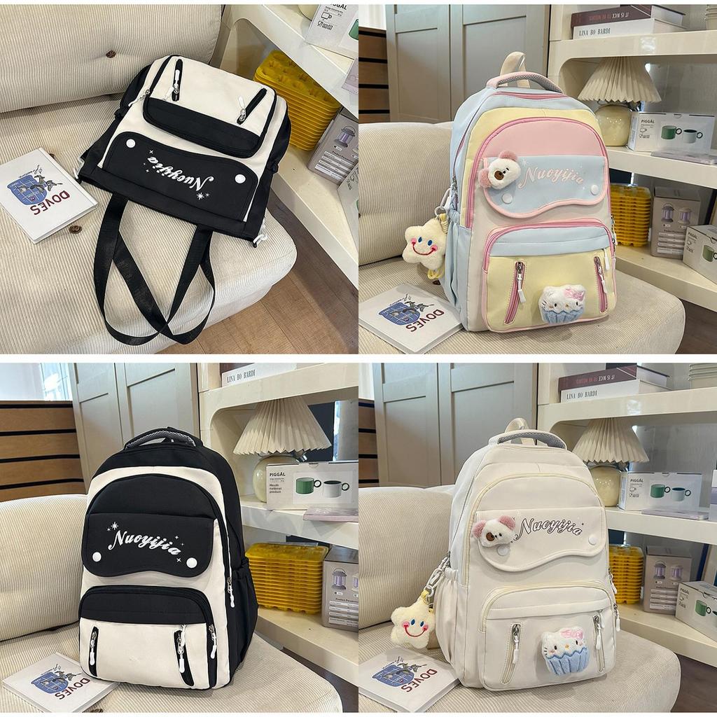 Girl School Backpack College Style Lightweight Nylon With Large Capacity For Teens