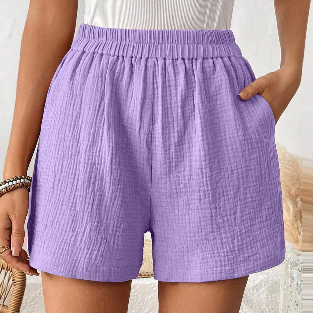 Women's Wide Leg Casual Shorts - Color Summer Loose Fit Comfortable Shorts