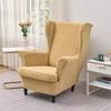 1seater Jacquard Wing Chair Cove with Seat Cushion Cover Elastic Wingback Armchair Slipcover Anti-Dirty Single Sofa Cover Home