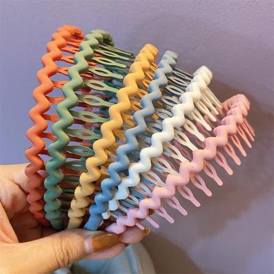 Korejské módní gumičky do vlasů s dlouhými zuby pro ženy Neklouzavé hřebínky do vlasů Jednobarevný geometrický rámeček Femme vlasové doplňky pro dívky