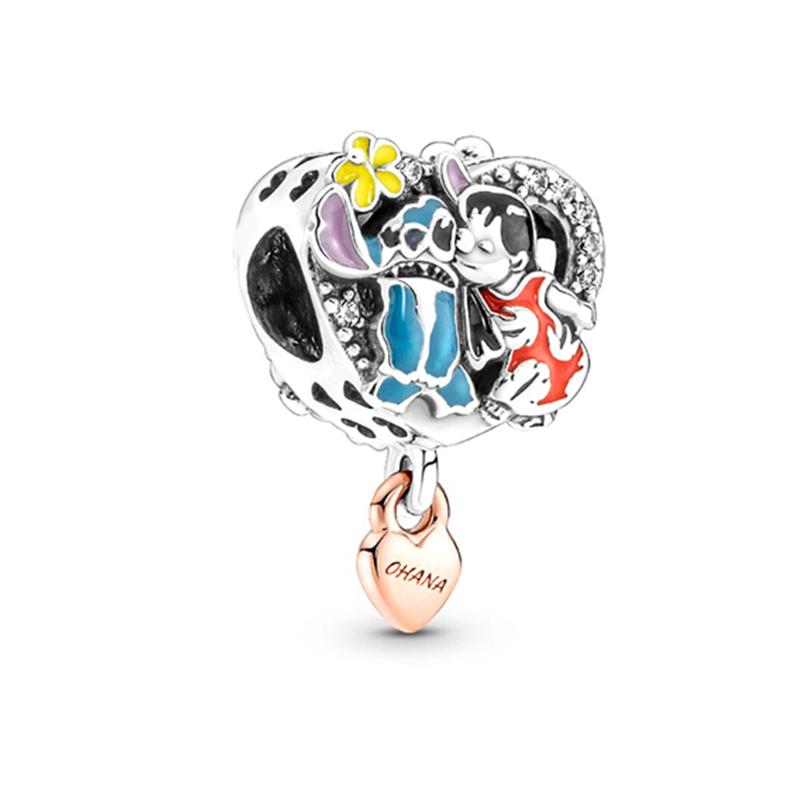 Miniso Lilo & Stitch Charm Bead Component Bead Components Compatible With Authentic Original Snake Copper Metal Bracelet High Quality Fine Jewelry
