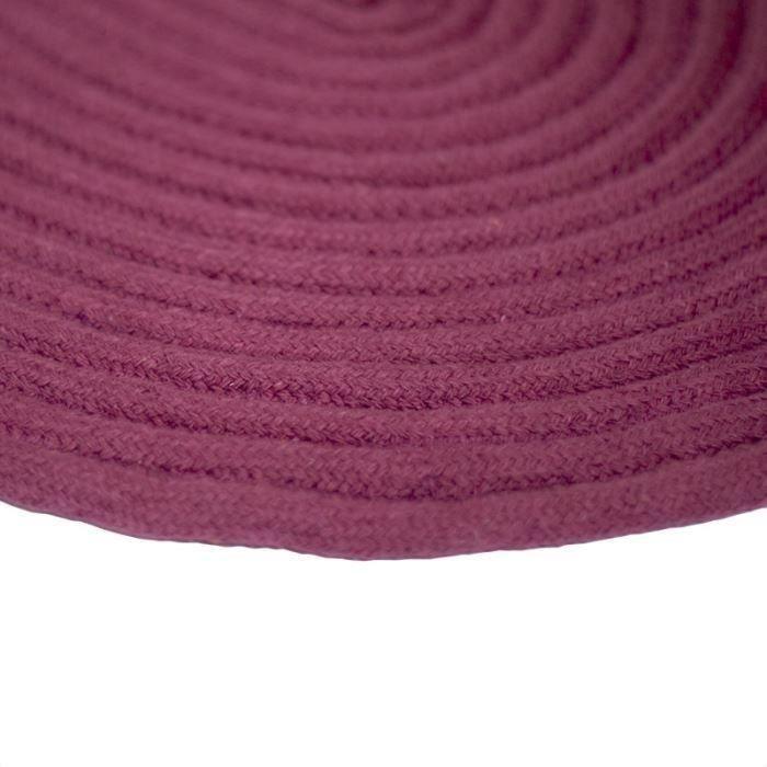 Tapis salon en coton réversible effet cordage prune 50x80