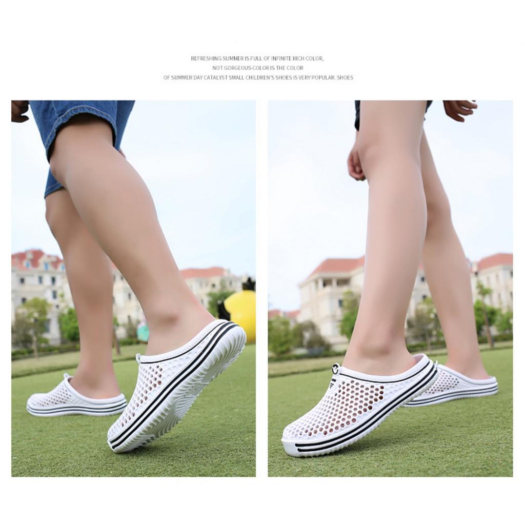 Men's and Women's Slippers with Hollowed Out Breathable Holes, Mueller Shoes, Garden Shoes, Couple Pairs, Half Slippers, Perforated Shoes