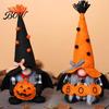 Party Centerpieces Halloween Plush Gnome Decoration, Spooky Orange Black Boo Pumpkin Swedish Tomte Durable Figurine, Elf Dwarf Ornaments for