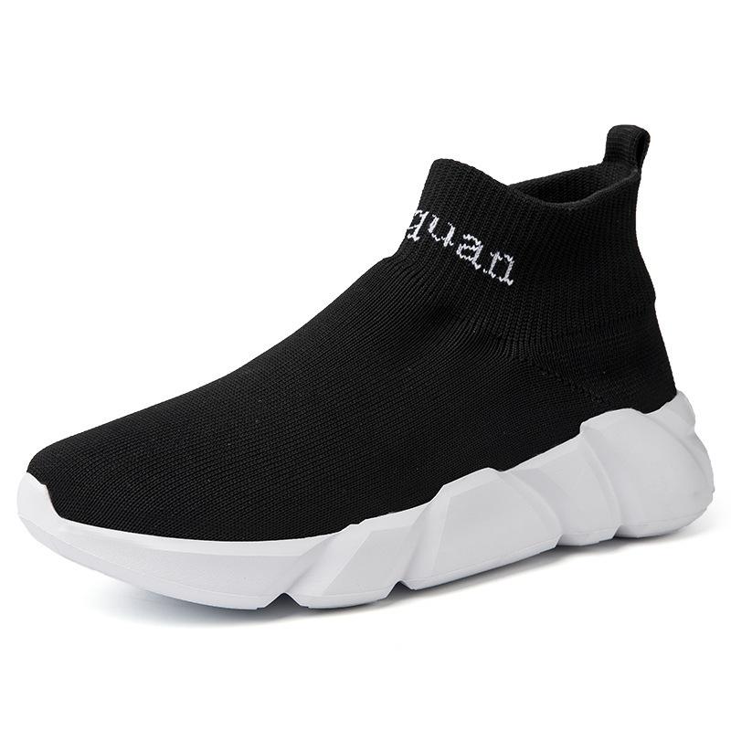 Middle-aged and elderly socks shoes women's shoes spring and autumn casual shoes men's sports shoes soft-soled fly-woven socks shoes platform running