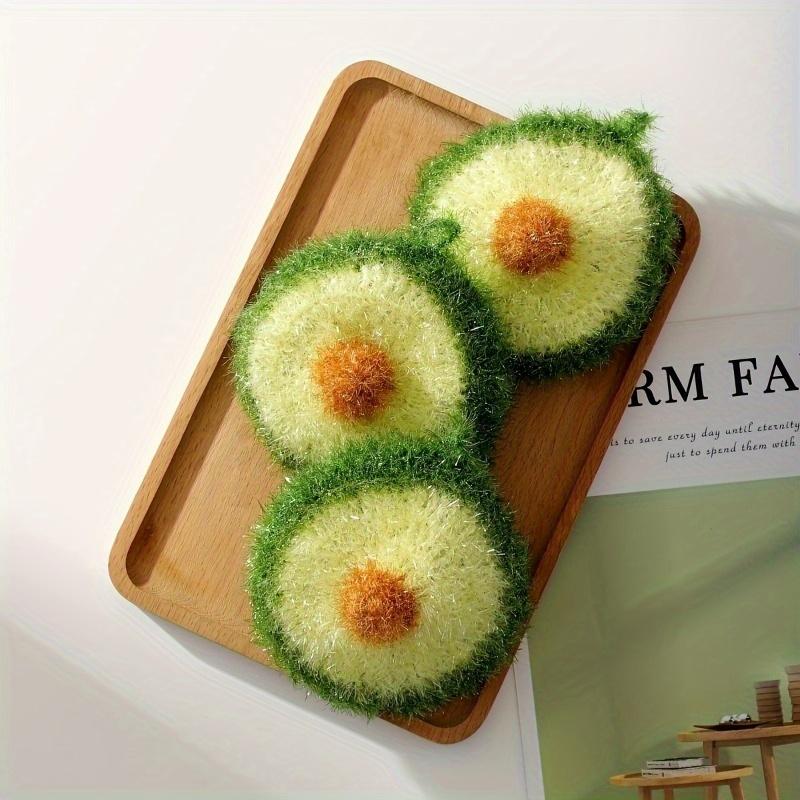 Avocado Shaped Kitchen Cleaning Sponge for Kitchen Dishwashing Cloth Soft Absorbent Household Cleaning Tools Easy Kitchen Tools