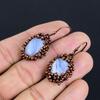 Blue Lace Agate Handmade Gemstone Earrings, Copper Electroformed Earrings Antique Jewelry, Earrings For Engagement Gift