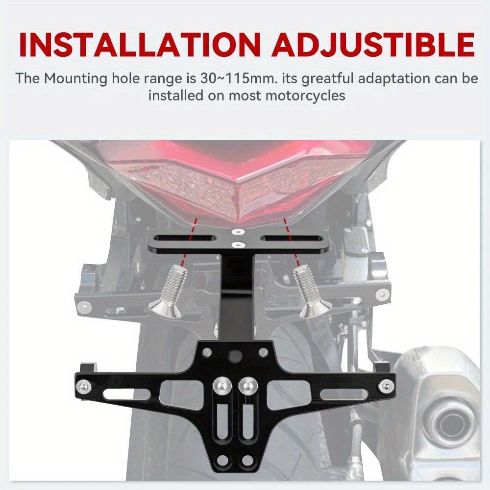 Motorcycle License Number Plate Holder Frame CNC Aluminum Adjustable Moto Accessories Turn Signal Light Bracket