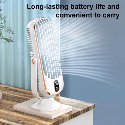 Turbofan Tischventilator mit Digitalanzeige, 3 Geschwindigkeiten, Leiser Persönlicher Ventilator, Wiederaufladbarer Kleiner Ventilator mit Timer für Schlafzimmer, Büro