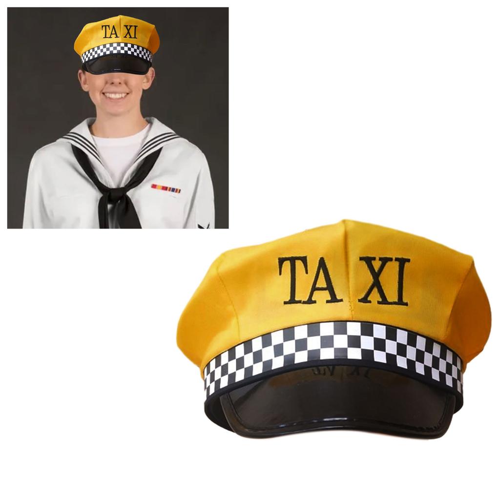 Cosplay Cab Driver Hat for Female Taxi Driver Cap Bachelorette Party Costume Large Brim Uniform Cap Role Play Headwear
