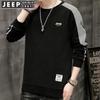 JEEP SPIRIT Men's Autumn/Winter Fleece-Lined Round Neck Sweatshirt