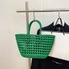 Large-capacity Hollow Beach Bag Candy Color Reusable PVC Basket Durable Portable Tote Bag  Holiday