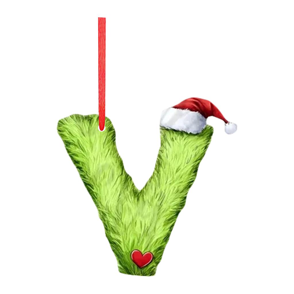 2D 26 Letter  Christmas Ornaments Acrylic Flat Christmas Tree Home Decorations Ornaments