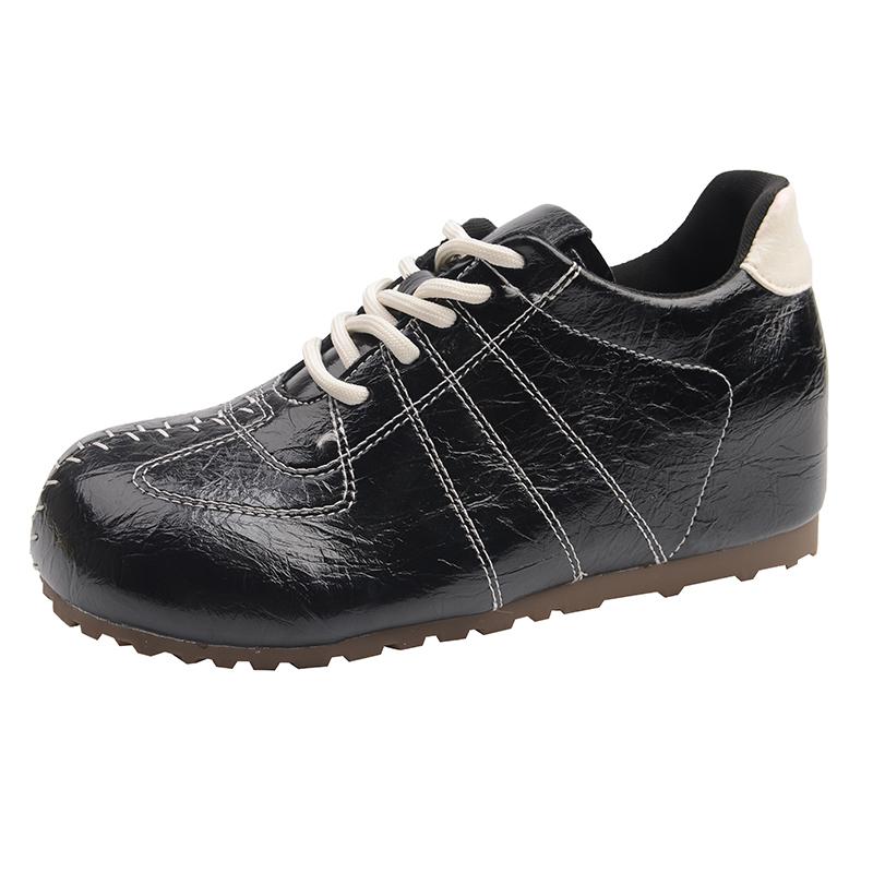 Fashion 5CM Height-increasing Loafers Comfortable Anti-Slip Work Dance Casual Shoes Women's Footwear Rubber Sole Mircrofiber Leather