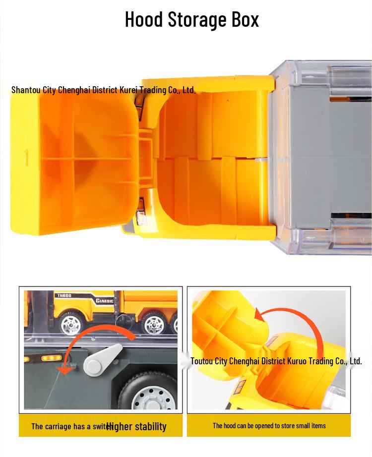 12-Piece Engineering Transport Vehicle Set with Opening Doors and Inertia Action - Children's Toy
