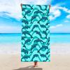 1pc Striped Ocean Element Printed Ultra-fine Fiber Beach Towel, Beach Swimming Quick Drying Absorbent Beach Towel
