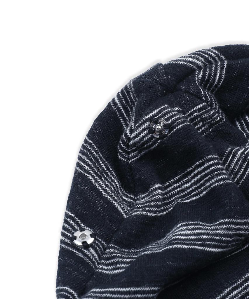 GLACK Gc085 Summer Stitch Stripe Snap Beanie (Black)