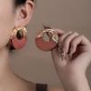 Creative Design Sense Retro Alloy Geometric Splicing Irregular Round Stud Earrings Fashionable Simple Atmospheric Earrings
